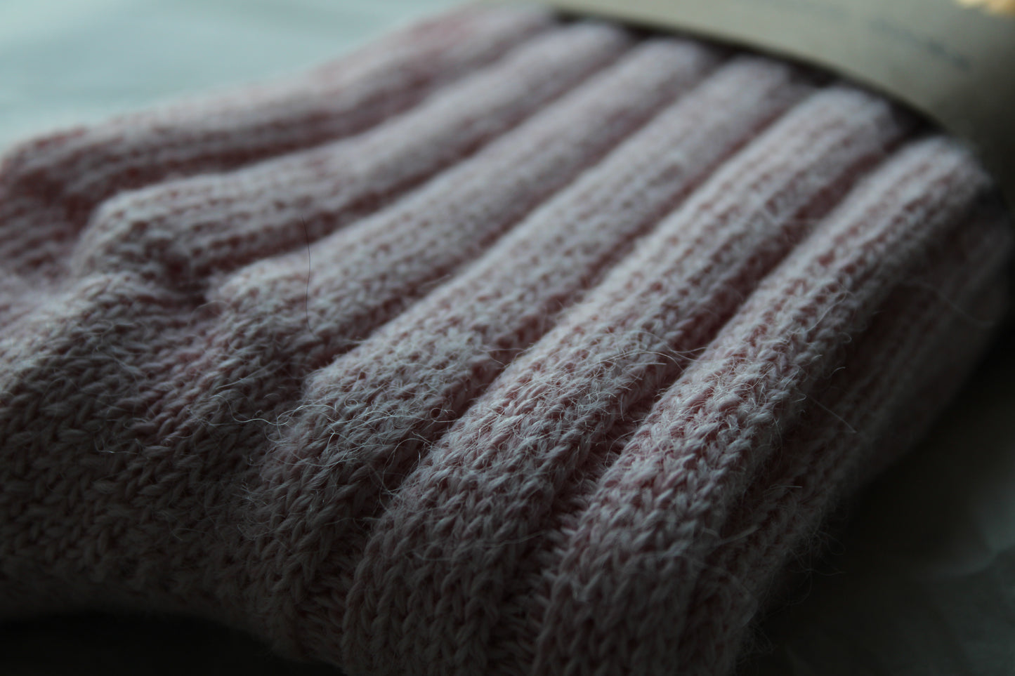 Pink Alpaca Wool Socks